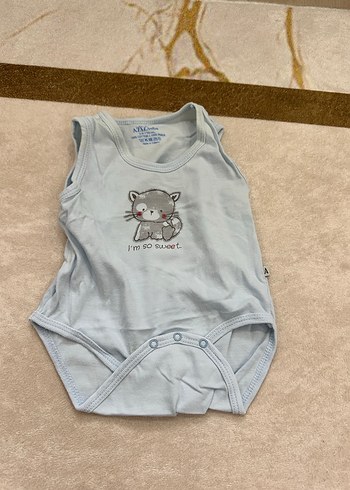 Gri Pamuklu Askısız Bebek Çıtçıtlı Body - Görsel 2