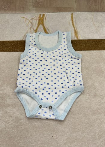 Mavi Puantiyeli Kolsuz Bebek Body - Görsel 2