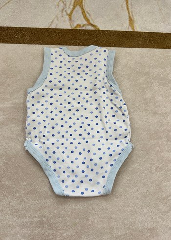 Mavi Puantiyeli Kolsuz Bebek Body - Görsel 3