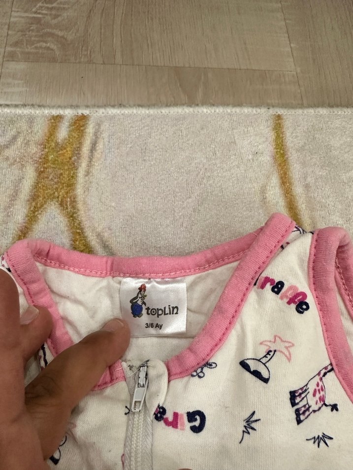 Beyaz Baskılı Bebek Uyku Tulumu - Görsel 4