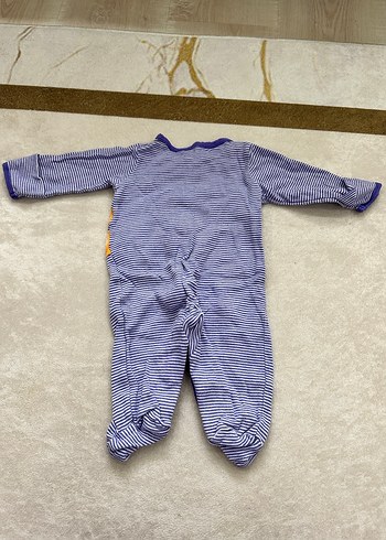 Mavi Nakışlı Uzun Kollu Bebek Tulumu - Görsel 4