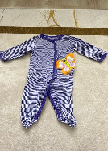 Mavi Nakışlı Uzun Kollu Bebek Tulumu - Görsel 2