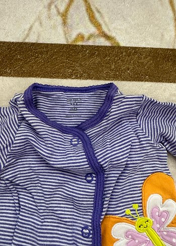 Mavi Nakışlı Uzun Kollu Bebek Tulumu - Görsel 3