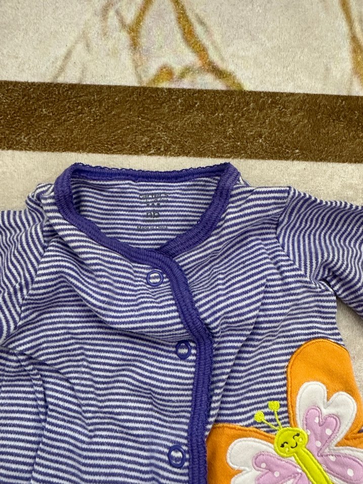 Mavi Nakışlı Uzun Kollu Bebek Tulumu - Görsel 3