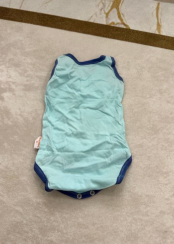 Mavi Baskılı Erkek Bebek Kolsuz Body - Görsel 2