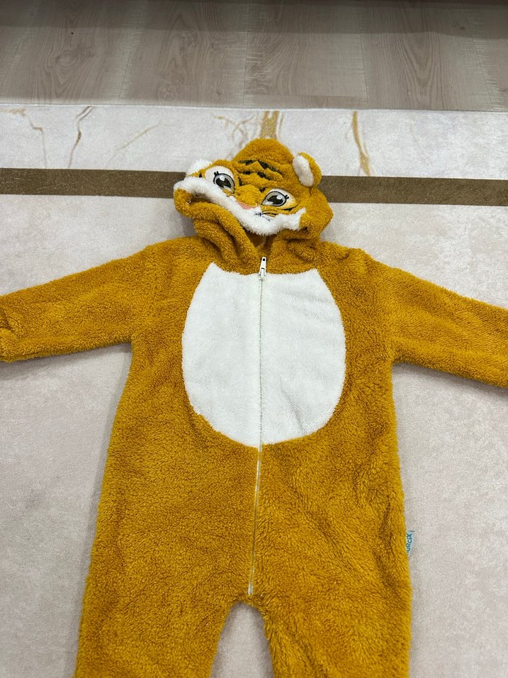 Kahverengi Leopar Desenli Bebek Tulumu - Görsel 2