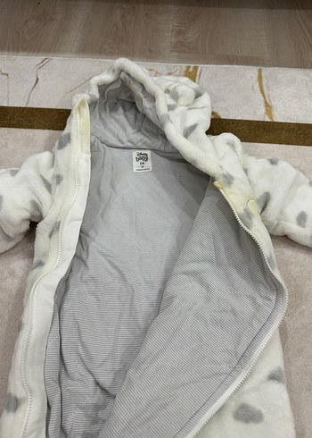 Beyaz Gri Desenli Erkek Bebek Tulum - Görsel 3