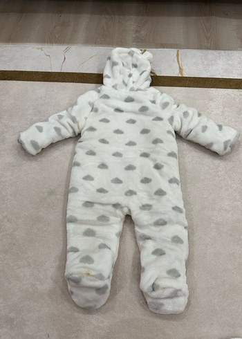 Beyaz Gri Desenli Erkek Bebek Tulum - Görsel 5