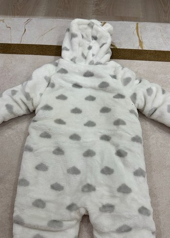 Beyaz Gri Desenli Erkek Bebek Tulum - Görsel 6