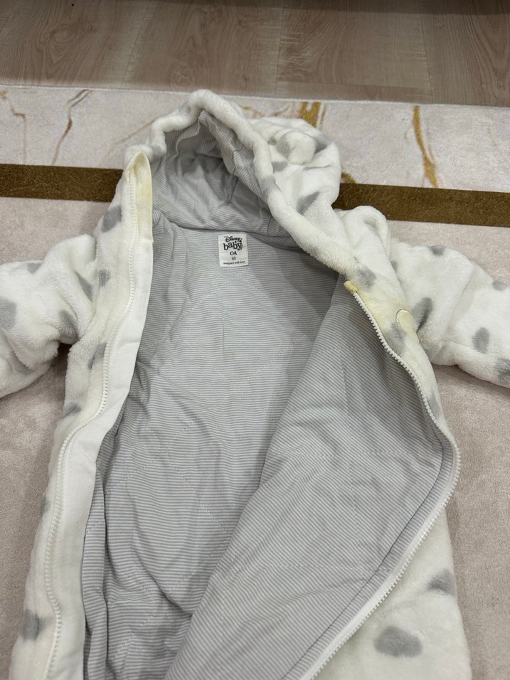 Beyaz Gri Desenli Erkek Bebek Tulum - Görsel 3