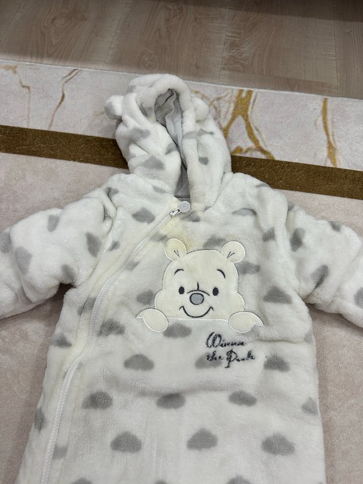 Beyaz Gri Desenli Erkek Bebek Tulum - Görsel 2