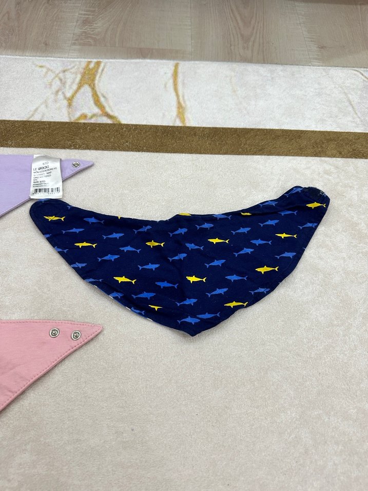 Bebek Üçgen Önlük Seti, Pastel Renkli, Baskılı - Görsel 3