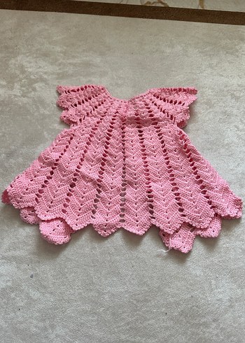 Pembe Dantel Detaylı Kız Çocuk Örgü Yelek - Görsel 2