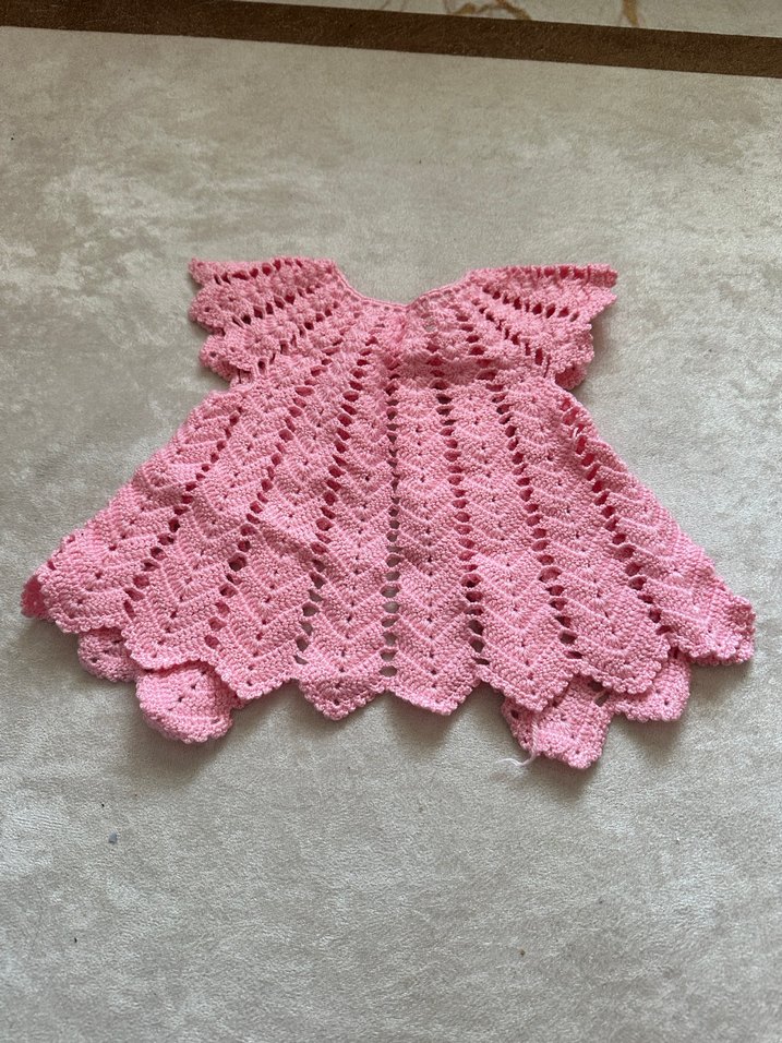 Pembe Dantel Detaylı Kız Çocuk Örgü Yelek - Görsel 2