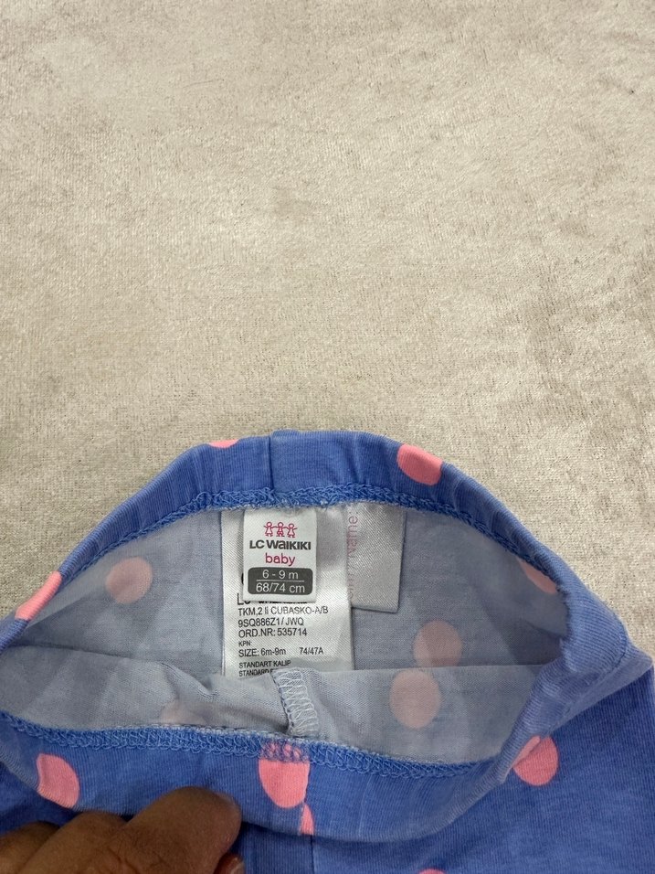 Kız Çocuk Mavi Puantiyeli Tayt - Görsel 2