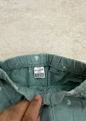 Düğmeli Yeşil Kız Çocuk Rahat Tayt - Görsel 2