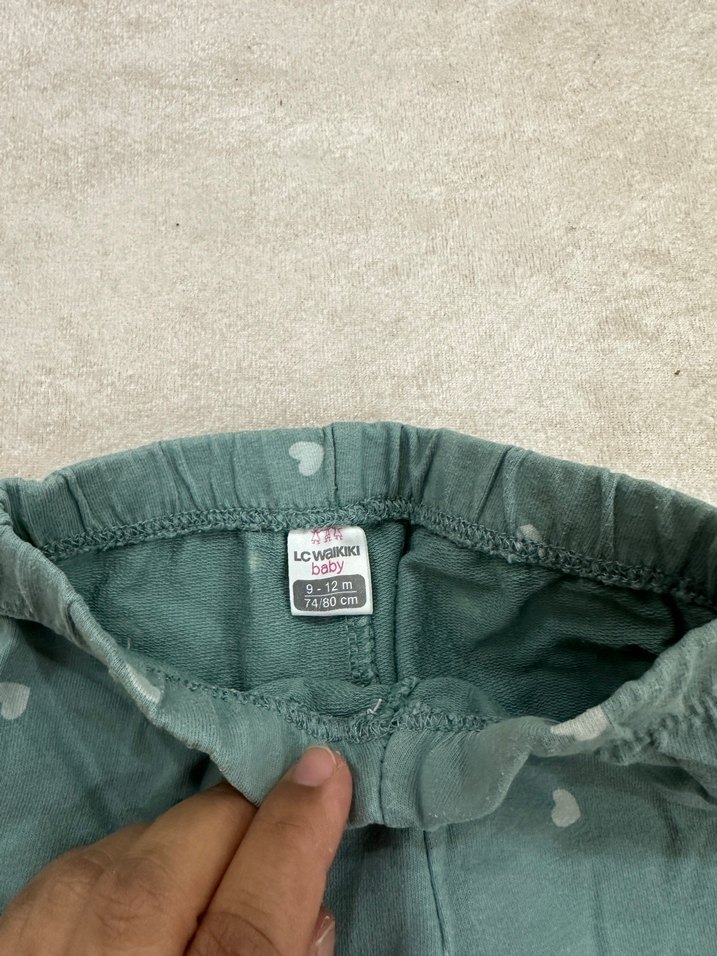 Düğmeli Yeşil Kız Çocuk Rahat Tayt - Görsel 2