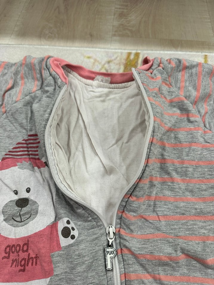 Kız Bebek Gri Fermuarlı Tulum - Görsel 2