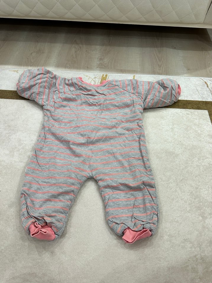 Kız Bebek Gri Fermuarlı Tulum - Görsel 3