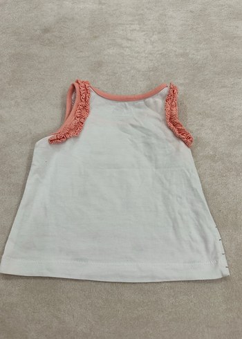 Kız Çocuk Beyaz Askısız Fırfırlı Pamuklu Atlet - Görsel 3