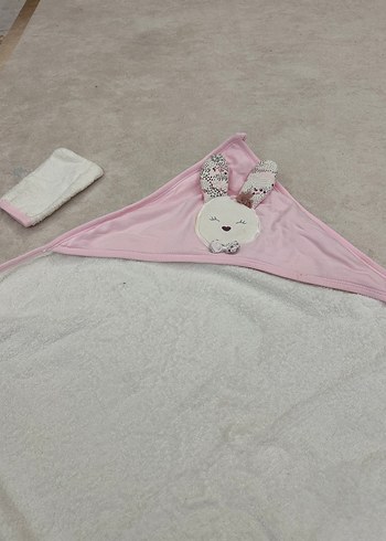 Pembe Kapüşonlu Bebek Battaniyesi - Görsel 2