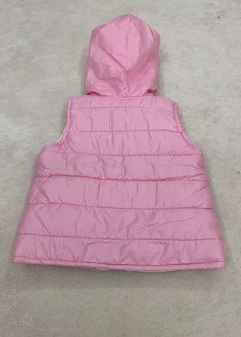 Kız Çocuk Kapüşonlu Nakışlı Pembe Yelek - Görsel 3