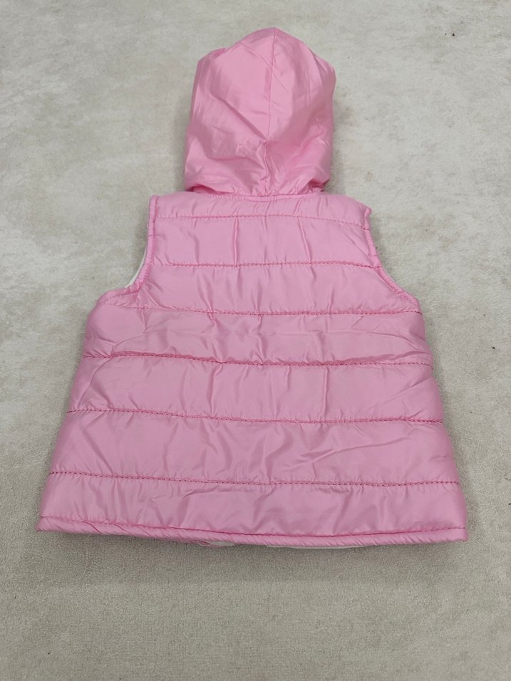 Kız Çocuk Kapüşonlu Nakışlı Pembe Yelek - Görsel 3
