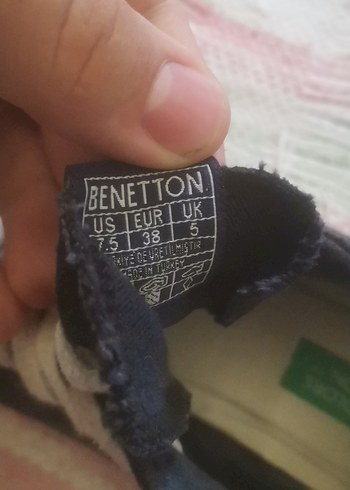 38 Beden Benetton Renkli Desenli erkek Spor Ayakkabı