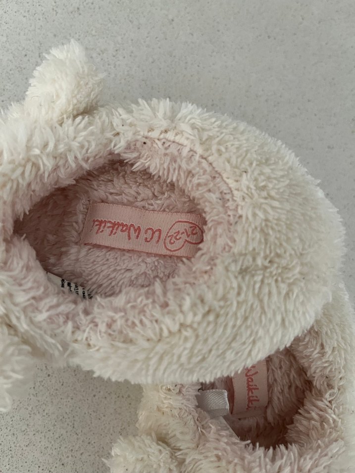 Kız Çocuk Peluş Ev Terliği Beyaz - Görsel 2