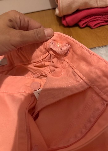 10 Yaş Beden pembe Renk Pembe Rahat Kesim Kız Pantolonu