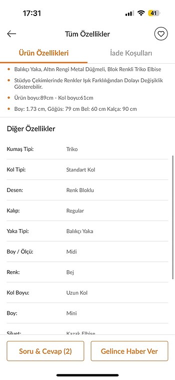 s Beden ten rengi Renk Happiness kazak elbise