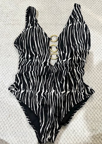 Zebra Desenli Tokalı Kadın Mayo