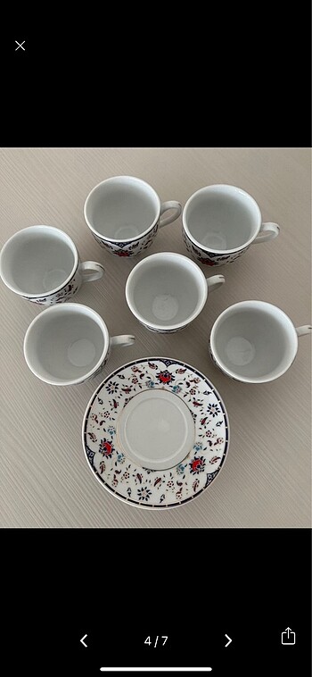 Beden çeşitli Renk Desenli Fincan Takımı 6lı