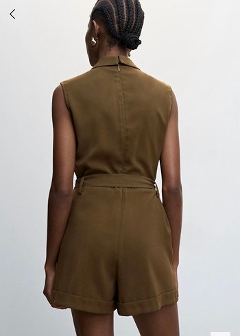 Kemerli Kolsuz Mini Tulum - Görsel 3