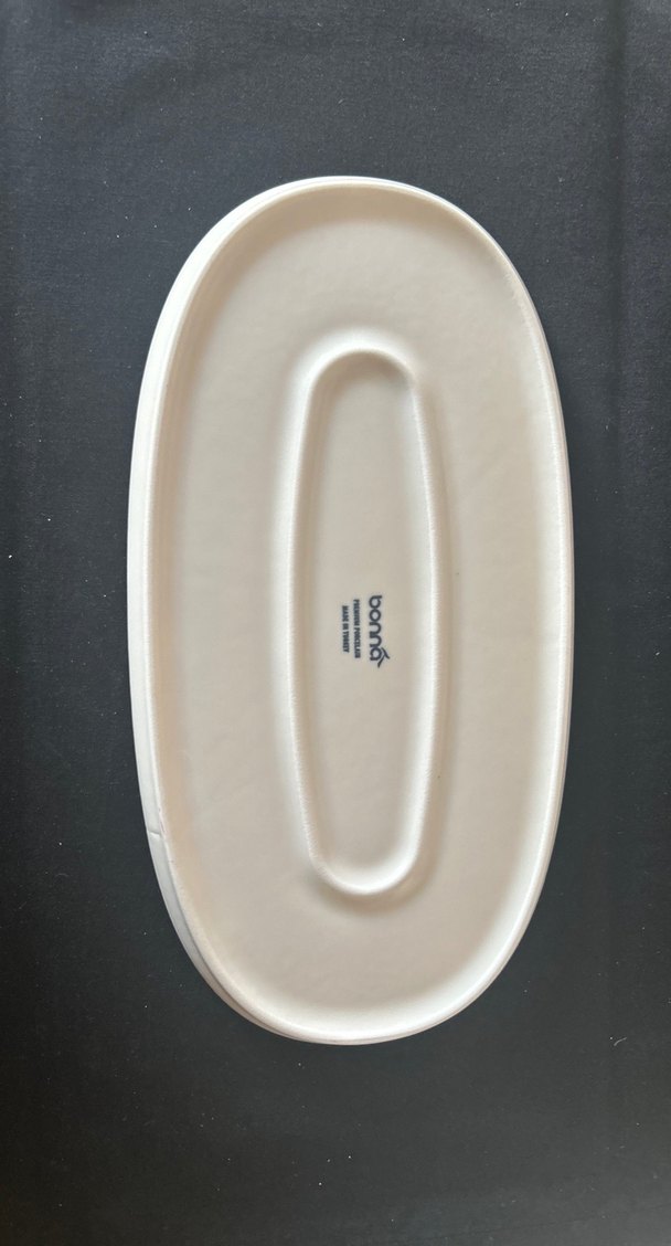 Mavi Desenli Porselen Sunum Tabağı - Görsel 2