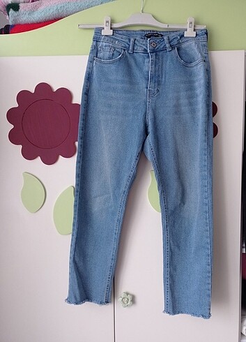 Kadın mavi mom Jean 