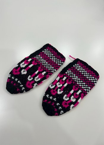 Renkli Örgü kadın patiği - Görsel 2