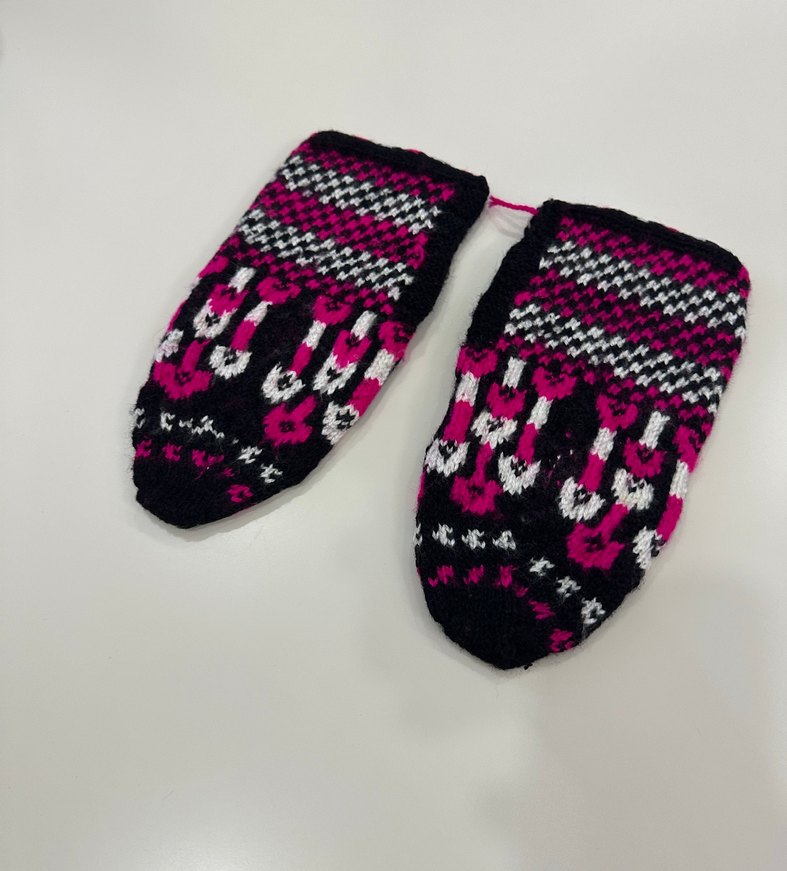 Renkli Örgü kadın patiği - Görsel 3