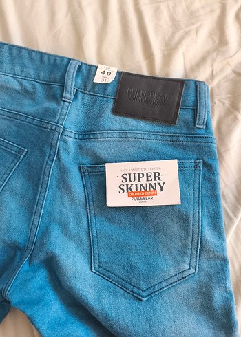 Sıfır Pull & Bear Kot Pantolon Mavi Renk Super Skinny - Görsel 2