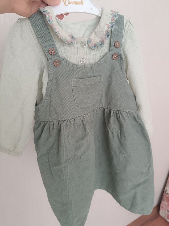 kız çocuk gömlekli elbise - Görsel 4