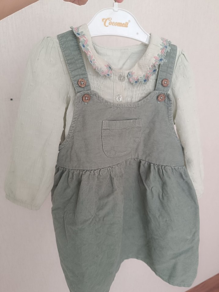 kız çocuk gömlekli elbise - Görsel 5