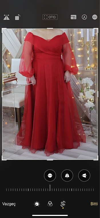 46 Beden kırmızı Renk Nişan elbisesi