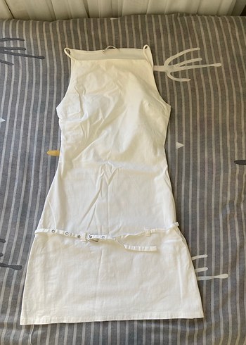 Pull and Bear Ekru Minimal Kolsuz Elbise