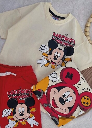 Erkek Mickey mouse şortlu takım  - Görsel 6