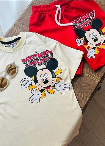 Erkek Mickey mouse şortlu takım  - Görsel 8