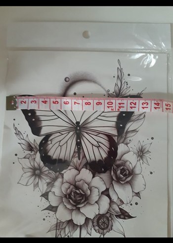 Kelebek ve Çiçek Desenli Geçici Dövme - Görsel 2