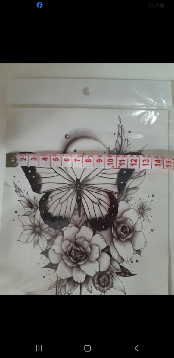 Kelebek ve Çiçek Desenli Geçici Dövme - Görsel 2