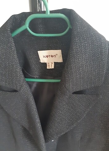 36 Beden Koton 36 sorunsuz kendinden desenli şık ceket/blazer