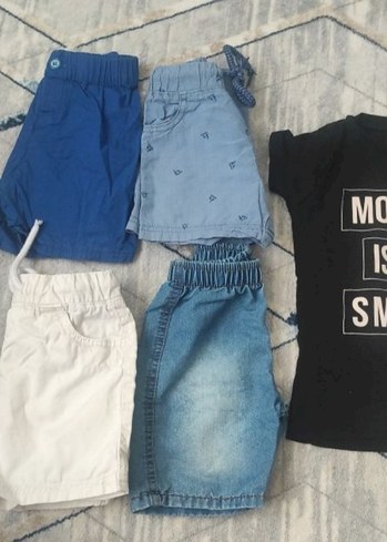 Erkek Çocuk Denim Şort ve Tişört Seti