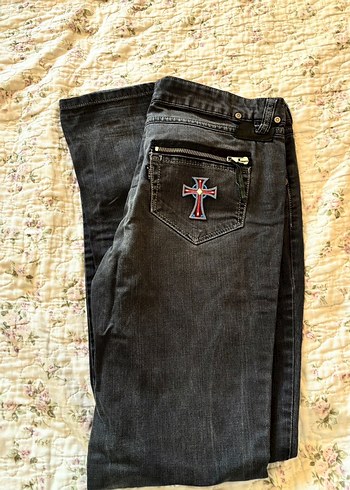 l Beden Gotik Y2k Vintage Fermuar & Patch Cep Detaylı Jean